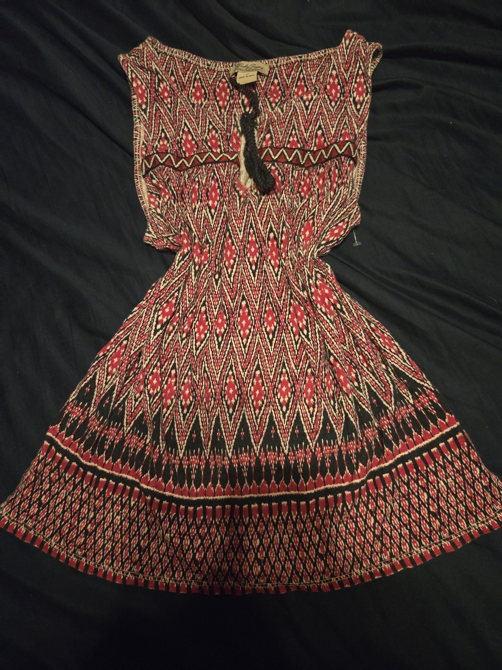 Lucky Brand Red and Black Geometric Tank Top